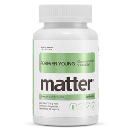 Matter Forever Young, Suplemento con L-Glutation Setria® y AstraGin®, Apoya la Protección Celular, Antioxidante Avanzado y Bienestar Integral, 1 Frasc