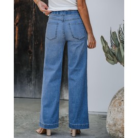 GRAPENT Womens Work Jeans Slacks for Women Fall Clothes for Women Baggy Jeans Women Jeans for Women Trendy Womens Jeans Casual Color Classic Blue Size M Medium Size 8 Size 10