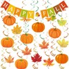 Fall Pumpkin Maple Leaf Hanging Swirls Autumn Swirls Streamers Happy