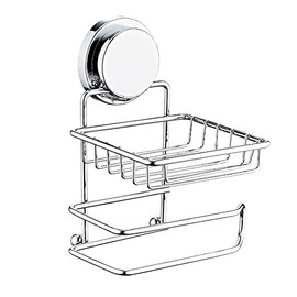 Metalife Toilet Roll Holder No Drilling with Shelf