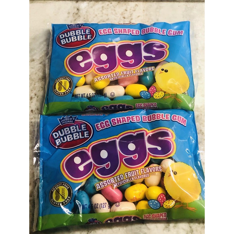 Gum Bubble(2) Egg Shaped Bubble Gum, Candy Easter Basket Stuffer:4.5oz-