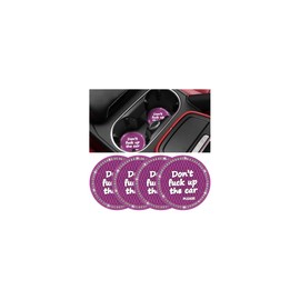 KHGUZ Bling Car Cup Coaster, 4PCS Anti Slip Crystal Rhinestone Vehicle Drink Insert Mat, 2.75 Inch Diamond Automotive Interior Coaster Decor Accessories, Universal for SUV, Sedan, Truck (Purple)