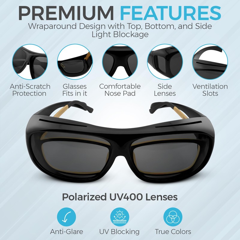 iSafety Polarized Cataract Surgery Recovery Sunglasses – UV400 Wraparound Protective