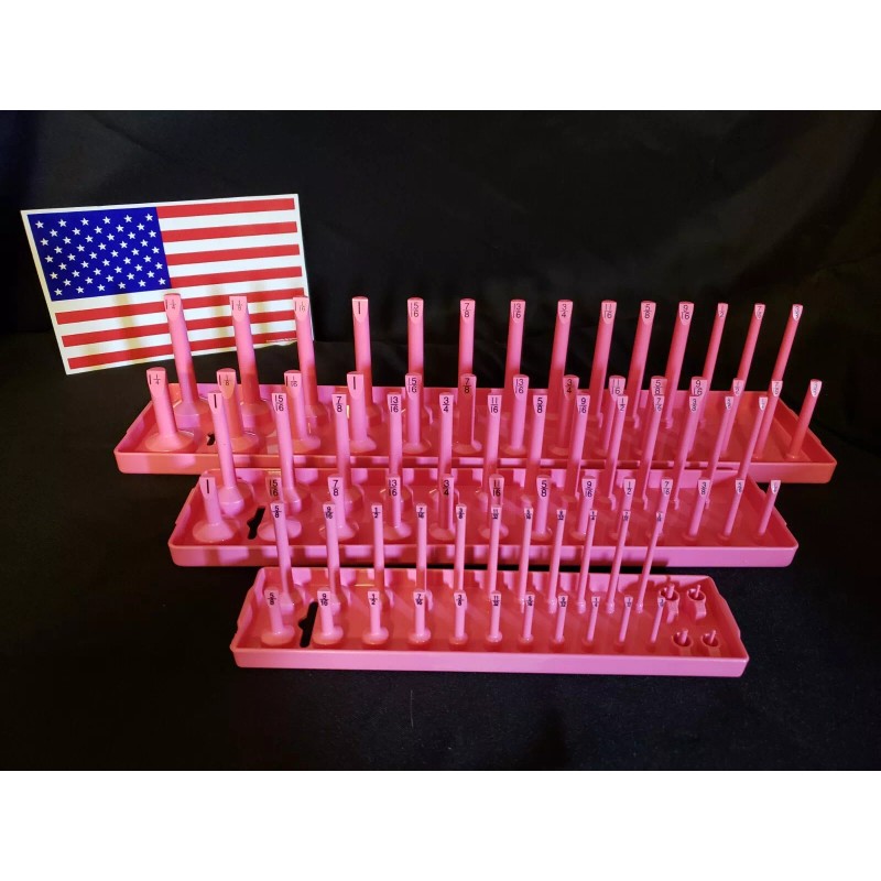 Hansen 6 Pc Socket Tray Metric SAE Tool Rack Holders