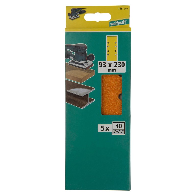 wolfcraft 5 Perforated Sanding Strips I 1961000 I 93 x