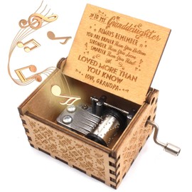 ukebobo Wooden Music Box – You are My Sunshine Music Box, from Grandpa to Granddaughter, Gifts for Kids - 1 Set