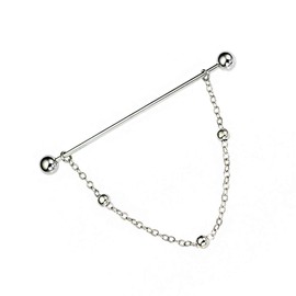 HEALLILY 2pcs Copper Collar Pin Necktie Tie Cravat Pin Collar Chain Clip Bar Pin Collar Pin Brooch With Chain