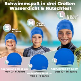 KIDVERSE Swimming Cap Children 6-9 Years - Swimming Cap Children with Non-Slip Nubs for Maximum UV Protection Swimming Cap Children Extra Tear-Resistant & Waterproof - Swimming Cap Children - Light