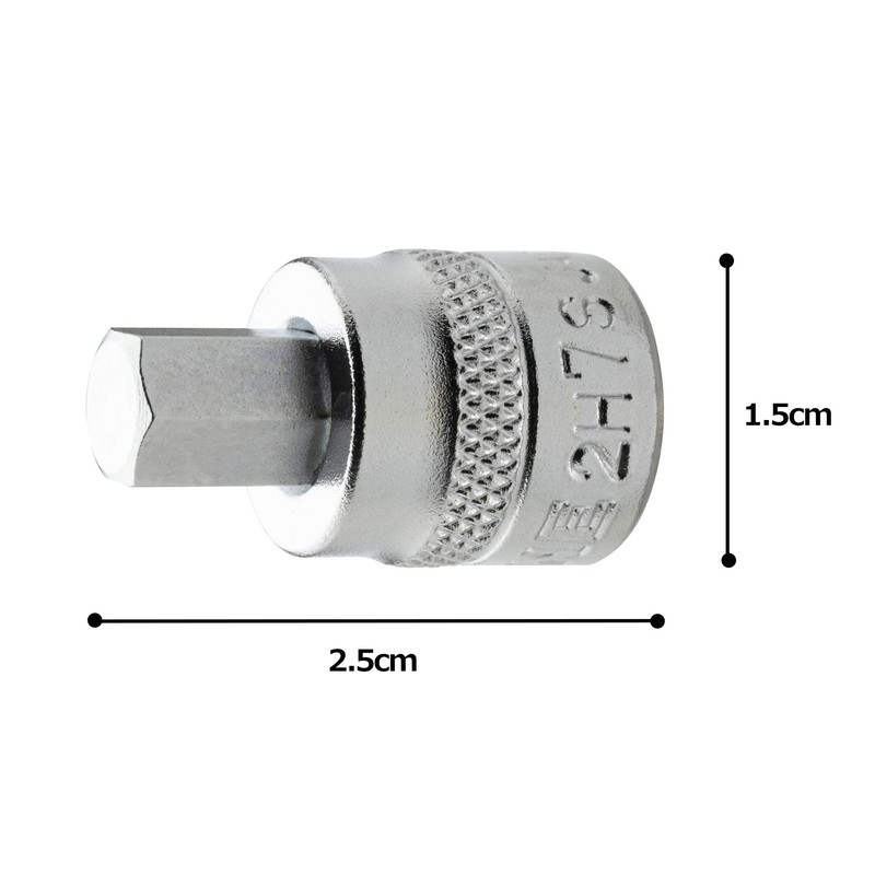 TONE Short Hexagon Socket 2H-07S Insertion Angle 0.25 inch (6.35