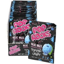 Pop Rocks Blue Razzberries (Pack of 24) – Tangy Popping Candy with Fruity Flavor – Perfect for Parties, Candy Bowls, Gifts, and Fun Snacking
