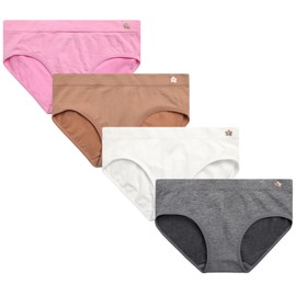 Limited Too Girls' Underwear - 4 Pack Soft Microfiber Tag-Free Seamless Hipster Panties with Elastic Waistband (Sizes: S-L), Size Medium, Grey Tuscany