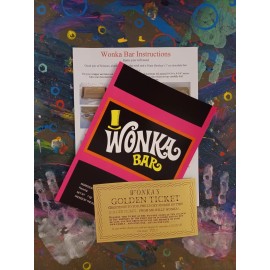 Custom Made Willy Wonka Screen Accurate Replica Wonka Wrapper and Gold Ticket/Gene Wilder
