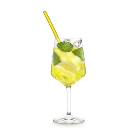 Halm Neon Yellow Glass Straws - 6x Reusable 8 inch Drinking Straws + Plastic-Free Cleaning Brush - Made in Germany - Dishwasher Safe - Straight - Perfect for Smoothies, Cocktails