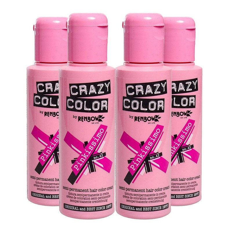 Semi-Permanent Hair Colour Cream Dye Crazy Colour Renbow 4 x