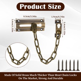 Door-Chain-Lock Chain Door Guard with Lock Security Door Lock Chain Heavy-Duty Chains Locks Door-Guard-Chain Locks for Inside Doors Additional Privacy and Security for Home (Antique)
