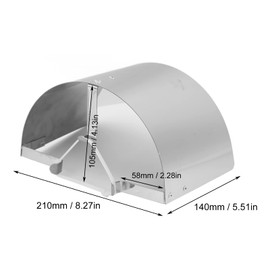 Aramox Car Air Intake Filter Cover Fit for 2.5in‑3.5in, Stainless Steel Air Intake Filter Cover Heat Shield Automotive Acccessory(Silver)