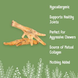 Pure & Natural Pure & Natural Dried Chicken Feet Dog Treats - Natural Dog Treats, Hypoallergenic, High Protein and Source of Collagen, Crunchy Dog Treat - 1kg Bag Refill