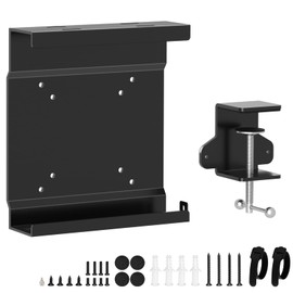 Mini PC Mount for Dell with Desk Clamp Micro PC VESA Wall Under Desk Mount and C-Clamp Desktop Mount for Dell OptiPlex MFF Mounting Bracket for Dell Micro PC 7050 7080 5070 3000 7060 3060 9020 QCM1250