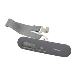 dretec Luggage Scale Hanging Suitcase Carry-on LCC Trunk Carry Case Weight Measurement Travel Portable Digital Checked Luggage Measuring Scale Accurate Check Compact Tare Function Dark Gray