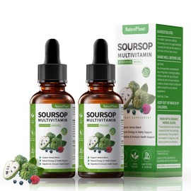 Soursop Bitters Liquid Drops with Vitamin C, D3, B6, Soursop Fruit & Leaf Extract + 10 Bitters Botanicals for Immune Support Digestive Health Antioxidant Boost丨Non-GMO Vegan 120mL/4 Fl Oz