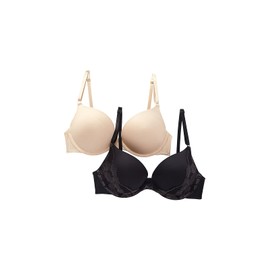 Self Expressions Women's Convertible Push Up Bra - 2 Pack, 5809, Black/Excalibur/LLF, 34D