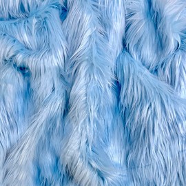 EOVEA Faux Fur Fabric Square – Precut Fur Trim Piece for Crafts, Costumes, DIY Decor, Sewing & Decor – Long Pile Shaggy Fake Fur Patch for Upholstery & Accessories(30"X30", Baby Blue)