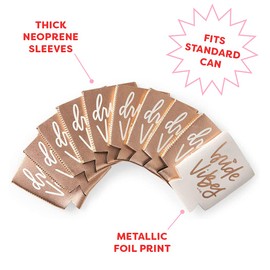 xo, Fetti Soporte de neopreno para despedida de soltera, color blanco + oro rosa, 10 unidades, para despedida de soltera, decoración de fiesta de compromiso y regalo de novia