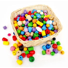 Hess Wooden Toy 14344 Craft Mix, Small Pieces, Wooden Bead Mix for Crafts and Designing