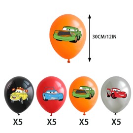 20PCS Racing Cars Racing games birthday decorations cars Theme Latex Balloons for Kids Birthday Party Decorations