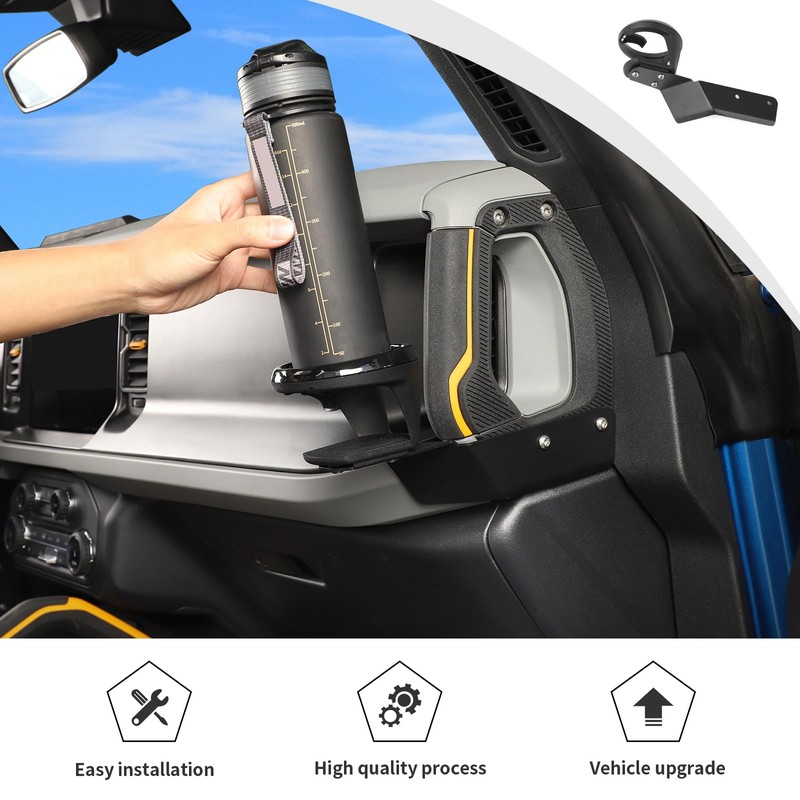 JWWY for Bronco Front Door Cup Holder Drink Holder on