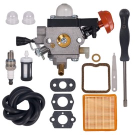 Mikatesi 4180-120-0615 FS91 Carburetor for Stihl FS91R FS111 FS89 HT102 HT103 FC91 FC96 KM91 KM111 FC111 Brushcutter Trimmer with Adjusting Tool Air Filter & 4180-007-1005 Valve Clearance Setting Kit