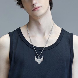 SILBAZ Bastet Goddess Necklace Egyptian Cat Goddess Pendant Ancient Bastet Statue Necklace Egyptian Jewelry for Men Women