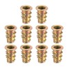 sourcing map Wood Furniture M4x10mm Threaded Insert Nuts Interface Hex
