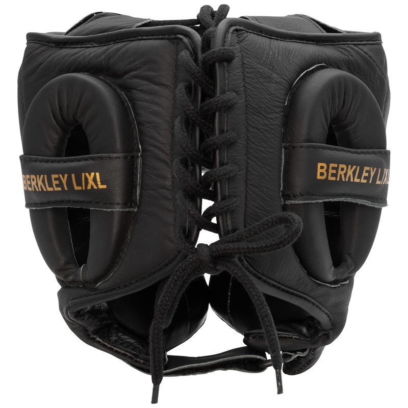 Benlee Berkley Leather Headguard, S/M, Black/Gold