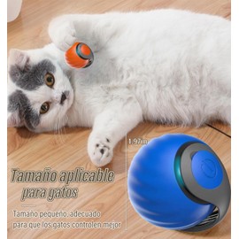 CASASDA Juguete Eléctrico para Gatos, Pelota para Gato Recargable, Nueva Pelota de Juguete interactiva, Dos Modos interactivos, 360 Grados Autogiratoria Juguetes Divertido para Gatos (Azul)