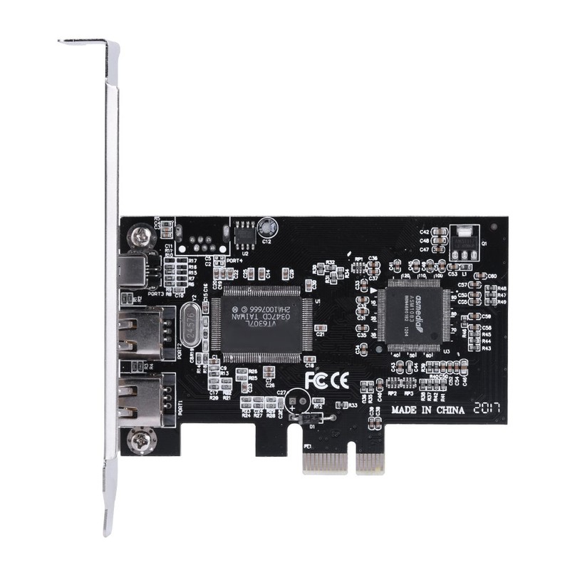 Yunir PCI-E Controller Card, 1-Lane PCI-E PCI Express FireWire 1394a