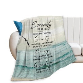 Serenity Prayer Blanket Christian Gifts for Women & Men Religious Throw Blanket Christian Blanket Bible Verse Blanket for Kids Adults Soft Warm Cozy Fleece Blanket for Couch Sofa ​Bed 40"x50"