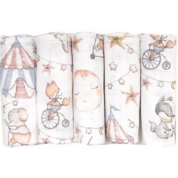 FENSILO Baby Muslin Cloths, Burp Cloths, Muslin Nappies, Pack of