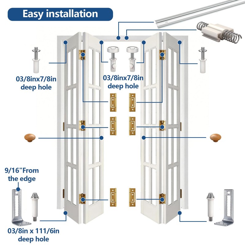 JAXYOOM Bifold Door Hardware Kit 30in for Closet