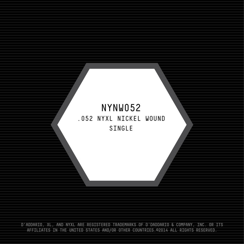 D'Addario NYXL Nickel Wound Electric Guitar Single String, .052