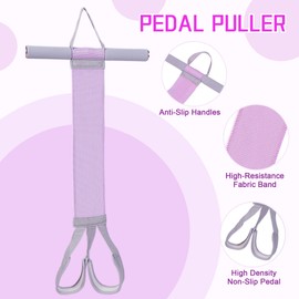 Fabric Resistance Band with Handle & Non-Slip Pedal, 120lb Ankle Puller Pedal Resistance Band, Fitness Resistance Bands, Stretch Band Workout Equipment for Full Body Toning, Abdomen/Waist/Arm/Leg