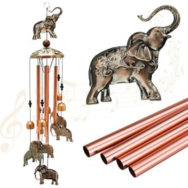 Wind Chimes, Elephant Wind Chimes, Elephant Gifts, Outdoor Decorative Wind Chimes, Vintage Memorial Wind Chimes Friends, Gifts for Elders, Elephant Copper Ornament Birthday