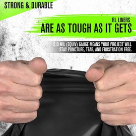 Aluf Plastics T-Tough Roll Pack Low Density Repro Blend Star Seal Coreless Rolls Bag, 45 Gallon Capacity, 46" Length x 40" Width, XXH Strength, Black (Pack of 100)