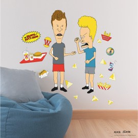 RoomMates RMK5267GM Beavis and Butt-Head Peel and Stick Wall Decals, red, Blue, Yellow
