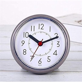 Wall Clock Wooden Wall Clock Simple Bathroom Suction Cup Clock Anti-Fog Waterproof Mute Kitchen Bathroom Clock Refrigerator Small Wall Clock