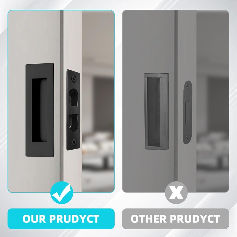 Pocket Door Handles,6 inch Recessed Flush Finger Pulls with Edge