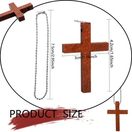 150 Pack Mini Wood Cross Charm Small Wooden Cross Pendant Keychains Hanging Ornament Wood Cross with Chains for Church DIY Necklace Bracelet Earring Jewelry Making
