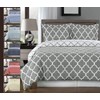 Navy and White Meridian Full / Queen 3-Piece Duvet-Cover-Set, 100