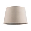 Designer Taupe Beige Naturally Textured Linen Lamp Shade in Drum