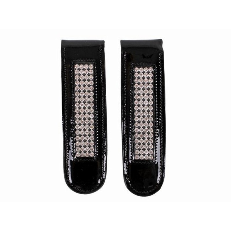 ARBO-INOX Stiefelclip Reitstiefel Accessoires Leder mit Strass-Ornamenten schwarz oder braun